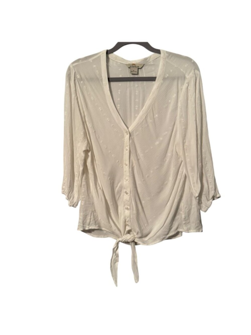 Bob Timberlake Womens White Embroidered Tie-Front Blouse Size Xl women blouse - Picture 2 of 11